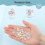 100PCS Crystal Glass Beads 8x10mm, Laser Iridescent Faceted Teardrop Shape Jewelry Beads Bulk for DIY Craft Necklace Bracelet Earring Making - color: AB Colors