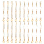 Beebeecraft 20Pcs Heart Necklace Extender 18K Gold Plated 53mm Extender Chain End Chains with Heart Chain Tabs for Jewelry Making Bracelet Findings - color: Gold-heart
