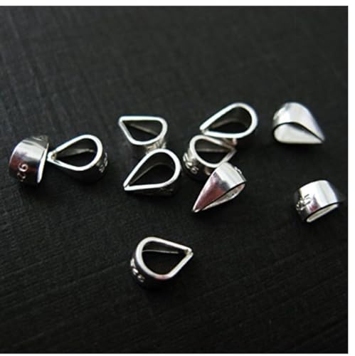 10pcs Adabele Authentic 925 Sterling Silver Hypoallergenic Pendant Clasp Soldered Folding Donut Bail Loop 8mm x 5mm for DIY Craft Jewelry Making SS181-3 - color: Sterling silver, size: 8mm x 5mm - 10pcs