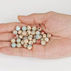 AD Beads Natural Gemstone 8mm Round Loose Beads Big Hole 2.5mm Sized 40pcs (Blue Imperial Jasper) - color: Blue Imperial Jasper