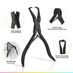Hair Extension Pliers Kit Microlink Pliers for Extensions Hair Extension Beading Tool Hair Needle Pulling Hook Hair Styling Bead Closer and Remover Pliers - color: Black