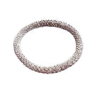 Wigspedia Crochet Glass Seed Bead Nepal Boho Bracelet - Single Piece Solid - color: Clear