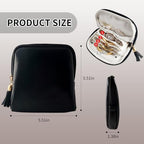 shunmei Mini Travel Jewelry Bag, Small Travel Jewelry Case with Zipper, Portable Velvet Jewelry Pouches for Necklaces, Earrings, Rings, Bracelets,Travel Essentials Gifts for Women Girls(Black) - color: Black