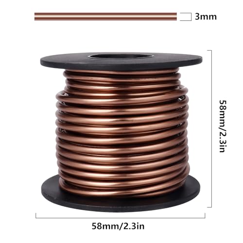 Aluminum Craft Wire, 32.8 Feet 3.0 mm/ 8 Gauge Brown Bendable Soft Metal Aluminum Wire Roll Bulk for DIY Crafts Sculpting Jewelry Making - color: Brown, size: 8 Gauge