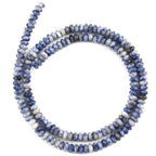 160pcs 4x2mm Natural Blue White Sodalite Disk Rondelle Spacer Stone Semi Precious Gemstone Loose Beads for Jewelry Making 15 Inch - color: Blue White Sodalite