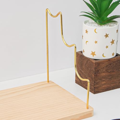 Bracelet Holder, Bracelet Displays for Vendors, 3 Tier Jewelry Organizer Stand for Selling, Jewelry Necklaces Storage Rack with Wood Base (Beige+Gold)