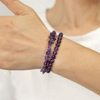 Healing Crystal Bracelets for Women 2 PCS 6mm Natural Stone Bracelet Stretch Crystal Beaded Bracelets Handmade Gemstone Bracelet Jewelry Gifts Christmas Gifts for Women Girls - style: citrine