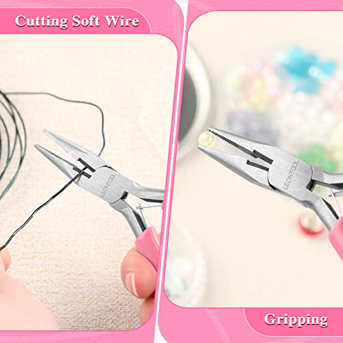 5-Inch Long Nose Pliers with Wire Cutter, Ideal for Jewelry Making, Electrical Work, and More. Durable Carbon Steel Construction, PVC Handle. 4.6 x 3.1 x 0.4" (116 x 78 x 9 mm). - style: Long Nose Pliers