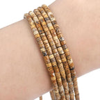 152pcs 4x2mm Natural Picture Jasper Heishi Disc Rondelle Spacer Stone Semi Precious Gemstone Loose Beads for Jewelry Making 15 Inch - color: Picture Jasper, size: 4x2mm