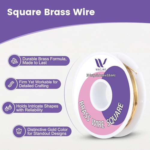 Square Brass Wire 20ga, 30ft – Versatile Raw Brass for Metalworking & Jewelry - color: 20 Gauge(0.8x0.8mm)