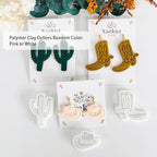 Xaekicr Western Theme Polymer Clay Cutters Set – 3PCS Cowboy Hat Boot Cactus Clay Earring Cutters, Polymer Clay Molds and Tools for DIY Jewelry Making - color: Z color