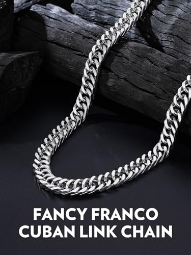 Bandmax Cuban Link Necklace for Men, Stainless Steel Chain, 5/7/10/13.5mm - color: c. 10mm Stainless, size: 28 inch