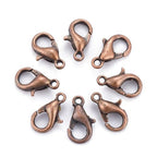 HDSupplies 100 Pieces - Lobster Clasps - Red Copper Tone - 10x6mm w/ 1mm Hole - color: Red Copper, size: 10x6mm