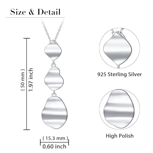 Long Necklace Sterling Silver Larait Bar Y Lariat Long Chain Drop Adjustable Necklace Gift for Her, 30" - style: Long Sweater Necklace
