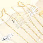 16 Ft Stainless Steel Paperclip Chain for Jewelry Making, 4.5mm Width Gold Plated Paper Clip Link Chains Roll for DIY Necklace Bracelet Jewelry Making Supplies with Lobster Clasps Soft Tape Measure - color: Paperclip 4.5mm Gold