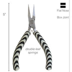 The Beadsmith Flat Nose Pliers – Zebra Print Line – 5 inches (127mm) – Comfortable Handle with Double Leaf Springs – Jewelry Making Tool for Creating Bracelets, Earrings and Necklaces - size: flat nose - 5"
