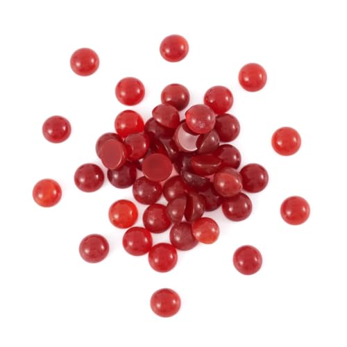 Fashewelry 50Pcs Natural Carnelian Cabochon Stone Half Round Beads 6mm Flat Back Gemstone Chakra Healing Crystal Dome Cover Cabs for Jewelry Making - color: 7-Carnelian, size: 6x3~4mm