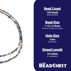 The Bead Chest Medley of Afghan Gemstone Beads 5mm Afghanistan Multicolor Mixed 16 Inch Strand