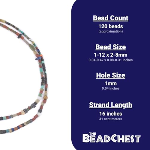 The Bead Chest Medley of Afghan Gemstone Beads 5mm Afghanistan Multicolor Mixed 16 Inch Strand