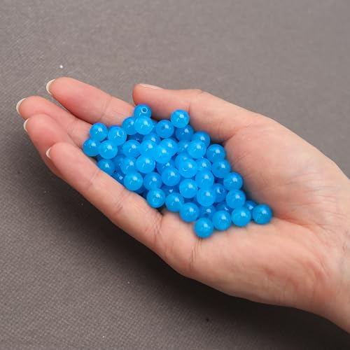 BONNY BOXX 1000PCs 6MM Jelly Sapphire Acrylic Round Beads, Smooth Transparent Acrylic Balls, Plastic Resin Gumball Bubblegum Chunky Beads for Necklace & Bracelet Making, Crafting Supplies - color: Jelly Sapphire, size: 6MM