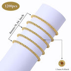 DECYOOL 1200Pcs 4mm Smooth Round Beads Gold Spacer Loose Ball Beads for Bracelet Jewelry Making Craft - color: Gold, size: 4mm