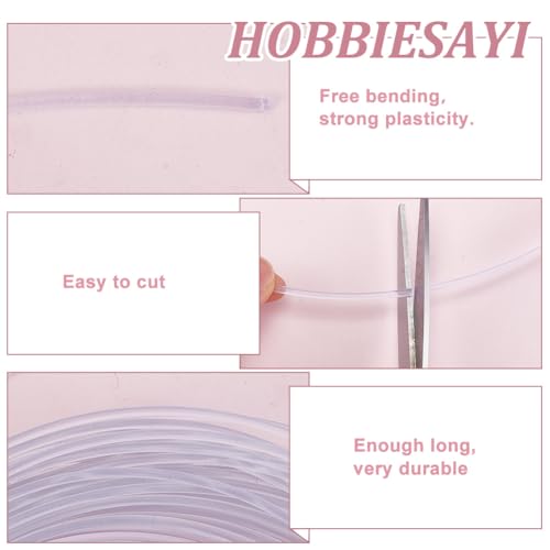 1 Roll Nylon Memory Wire 32.8 Yard Round Clear Plastic Wire White Boning Roll Clear Memory Brim Lines Crinoline Boning for Bridal Dress Hat Brims Jewelry Making Diameter:2.5mm - size: 2.5mm