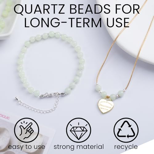 30PCS Quartz Ball, 6 mm Glow Quartz Beads, Clear Glass Beads, Round Bottom Ball Beads Decorative Accessories for Jewelry Making, Crafts (Luminous Blue-Green, Blue, Green)
