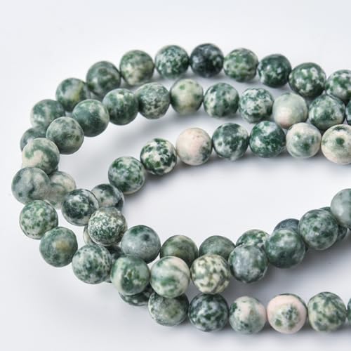 6mm Green Dot Jasper Natural Gemstone Beads for Jewelry Making Round Smooth Stone Beads 15"/Strand (Green Dot,6mm) - color: Green Dot Stone, size: 6mm