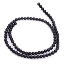 4mm Matte Natural Black Agate 15 Inch Strand 95 Beads, Round Frosted Stone Spacer Beads for Jewelry Making Bracelet Necklace Earrings - color: Black Agate, size: 4mm