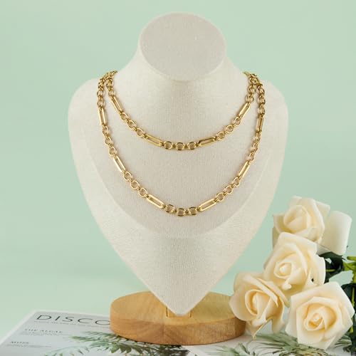 UMAOKANG 2 Meters Gold Plated Stainless Steel Chain for Jewelry Making Paperclip Chain Necklace DIY Jewelry Supplies Findings - color: Paperclip (Gold)
