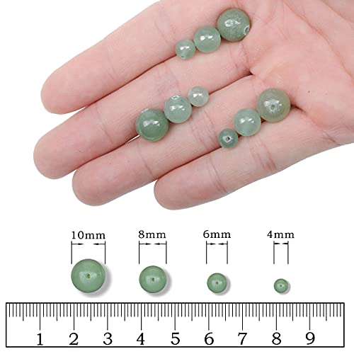 AD Beads Natural Gemstone Round Loose Beads 15" for Bracelet Necklace Earrings Jwelery Making Crafts DIY (4mm, Green Aventurine) - color: Green Aventurine, size: 4mm