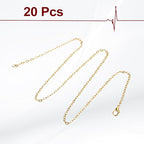 HARFINGTON 20 Pack 18 Inch Necklace Chains Bulk 2mm Gold Plated Cable Chains with Lobster Clasps for Jewelry Making - color: Gold, size: 18 Inch x 2mm