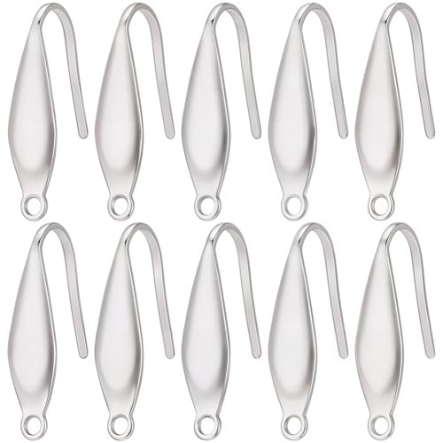 SUNNYCLUE 1 Box 80Pcs Earring Hooks Stainless Steel Earring Findings Earring Hook with Loops Ear Wires Wide Fish Hooks French Earring Hooks for Pierced Ears Jewelry Making Supplies Hypoallergenic - color: 80pcs Stainless Steel Drop Shaped Earring Hooks