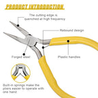 ZIMISI Mini Needle Nose Plier, Metal Precision Pliers with Comfort Grip Handle, Universal Car Accessories for Bending Wires, Crafting, Jewelry Making and Small Object Gripping (Needle Nose) - size: Needle Nose Plier