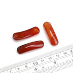 BEADIA Natural Curved Red Agate Stone Beads 36x10mm 4pcs for DIY Bracelet Jewelry Making - color: Red Agate