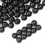BONNY BOXX 500PCs 8MM Smooth Black Acrylic Round Beads, Plastic Resin Bubblegum Balls Chunky Gumball Beads for Necklace and Bracelet Making, Crafting Supplies - color: Smooth Black, size: 8MM