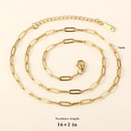 Cadikez 10PCS Gold Paperclip Chains Necklace Bulk 3MM 16 Inches 18K Gold PVD Plated Stainless Steel Finished Paperclip Link Chain Bulk forJewelry Making - color: gold, size: 3MM * 16 Inches