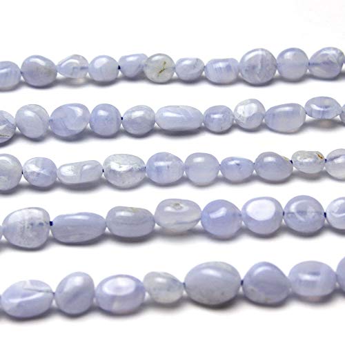 MJDCB Natural Irregular Shape Stone Beads 6-8mm Blue Lace Agate Gemstone Energy Cured for Jewelry Making Necklaces - color: Blue Lace Agate
