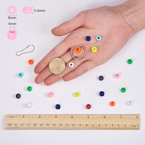 SUNNYCLUE 1 Box DIY Make 9PCS Halloween Theme Bead Pets Kit 8mm Pony Beads Assortment Box Set with Keychain, Keyring & Lanyard Clips, Instruction - color: 8mm Pony Beads Kit Halloween Themed