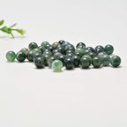 NCB 100pcs Original Natural Stone Beads Gemstone Round Loose Beads 6mm 8mm 10mm (Green Moss Agate, 6mm 100Beads) - color: Green Moss Agate, size: 6mm 100beads
