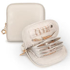 SITHON Small Travel Jewelry Case with Ring Holder, Mini Velvet Jewelry Pouch Bags, Compact Storage Organizer for Bracelet Necklaces Earrings Travel Essentials, Mother’s Day Gifts (Cream White) - color: Cream White