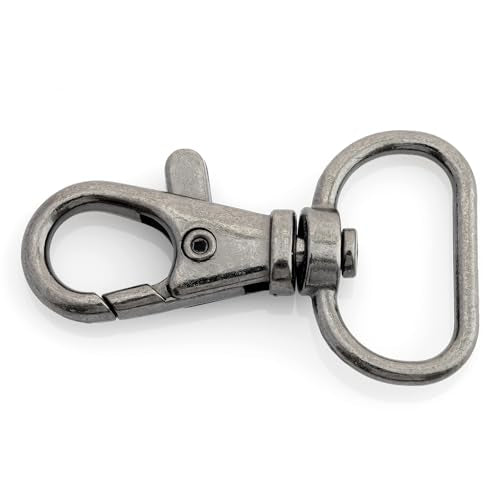 CRAFTMEMORE 3/4 Inch Trigger Snap Hooks Classic Swivel Lobster Claw Clasps Purse Lanyard Clip 20 Pack CSPS (Gunmetal) - color: Gunmetal