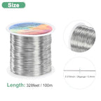 M METERXITY 0.4mm Jewelry Wire, 26 Gauge 328FT Craft Wire Copper Beading Wire for Jewelry Making/Planting/Weaving/DIY Crafting, Soft Metal Wires [100M, Silver White] - color: Silver White, size: 0.4mm 26 Gauge
