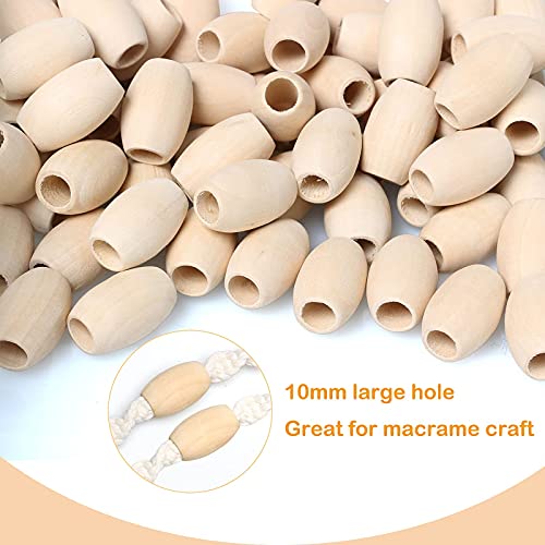 30pc Natural Oval Wood Beads - Unfinished Wooden Spacer Beads (Large) 20mm x 30mm, 8mm Hole for Jewelry Making - color: 30x20mm, Natural#30pcs