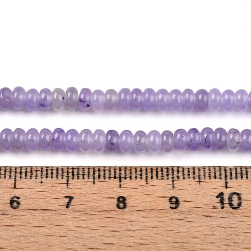 1 Strand Natural White Jade Rondelle Beads Strands Dyed Gemstone Beads Spacers for Jewelry Making Bracelets Necklace DIY Crafts 4.5x2.5~3mm 14.5" About 142~148pcs/strand Medium Purple - color: Medium Purple