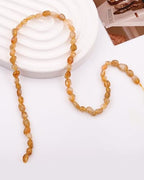 Natural Stone Beads 6-8mm Citrine Oval Irregular Freeform Tumbled Loose Gemstone Beads for Jewelry Making 15 Inch Strand 50-55 Pcs - color: Citrine-1 strand15”-approx. 55 beads