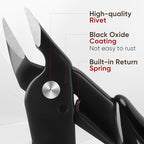 5 Inch Flush Cutters, 1 Pack Micro Wire Cutters, Sharp Zip Tie Cutter, Precision Wire Cutters for Crafting, Jewelry Making, Plastic Models, 3D Print, Electronics, Floral - color: Black ( 1 Pack )