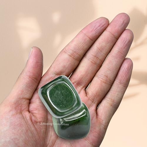 Amazing Gemstone Dark Green Aventurine Crystal Tumbled Stones Polished Rocks - Natural Gem Stones for Healing - DIY Crystals for Protection (1 Piece) - color: Dark Green Aventurine