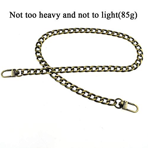 HAHIYO Purse Chain Strap 23.6 inches Bronze Shoulder Cross Body Sling Purse Handbag Clutch Replacement Comfortable Flat 0.4' Wide Enough 2.4mm Extra Thick Metal 1 Pack - size: Bronze 23.6 inches