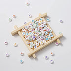 ToBeIT 1000pcs Letter Beads Color Alphabet Beads Round Beads for DIY Bracelet Necklace Jewelry Making Supplies(abs 4x7mm) - color: color-ABS